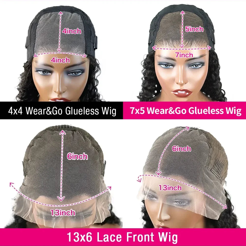 StarGlow Water Wave Glueless Remy Hair Wig HD Lace Front