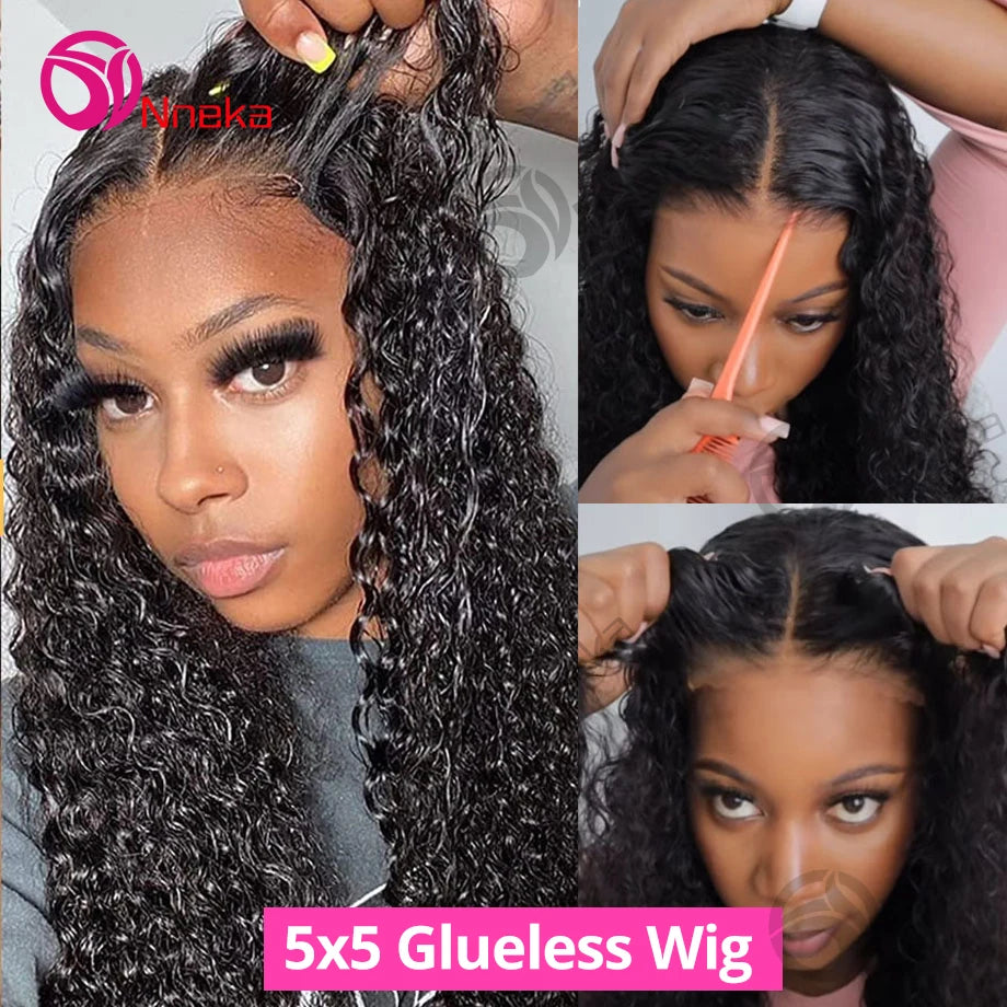 Nneka Brazilian Water Wave Lace Closure Wig Glueless Remy