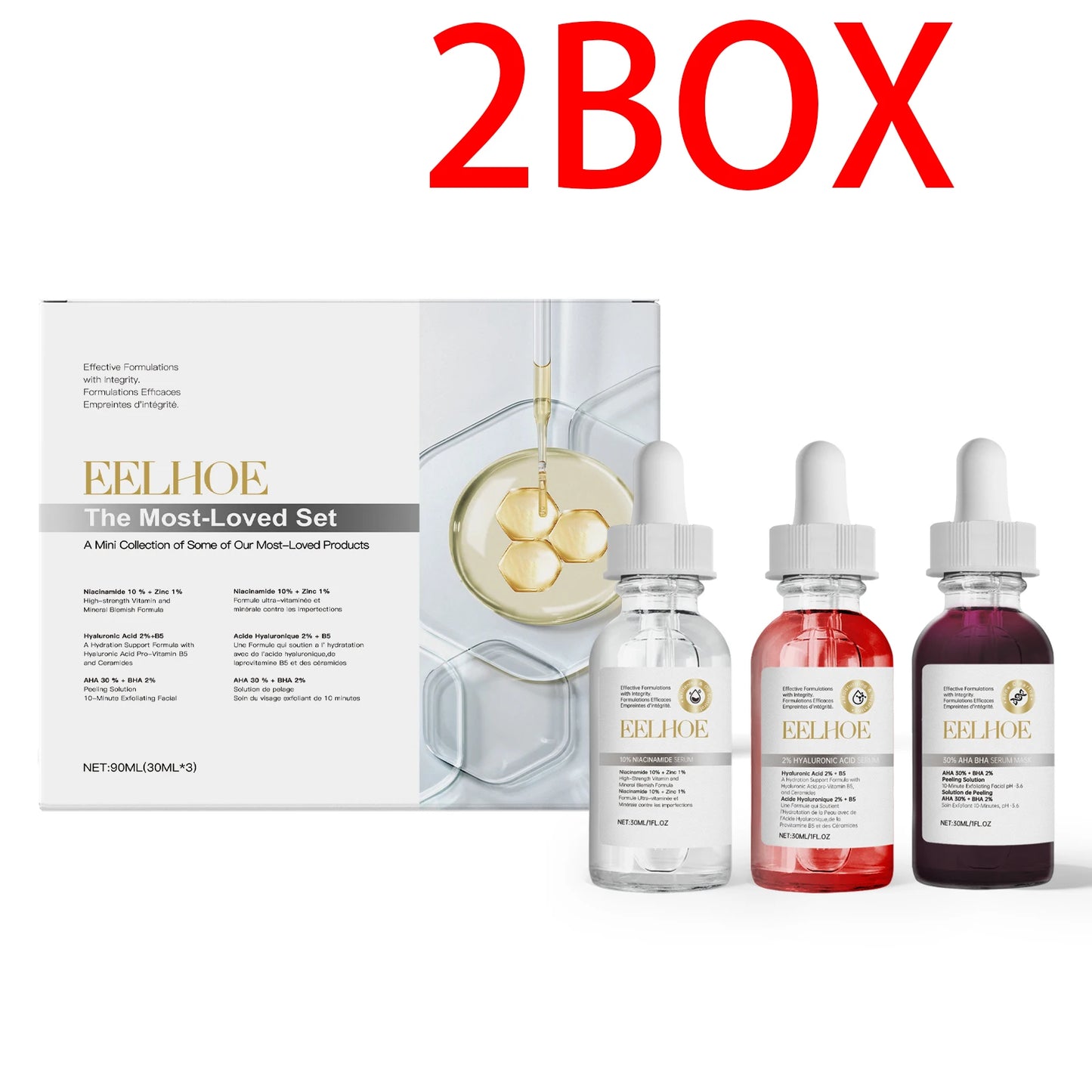 Eelhoe Acne Care Kit 3 Piece Salicylic Acid Niacinamide Mask Set