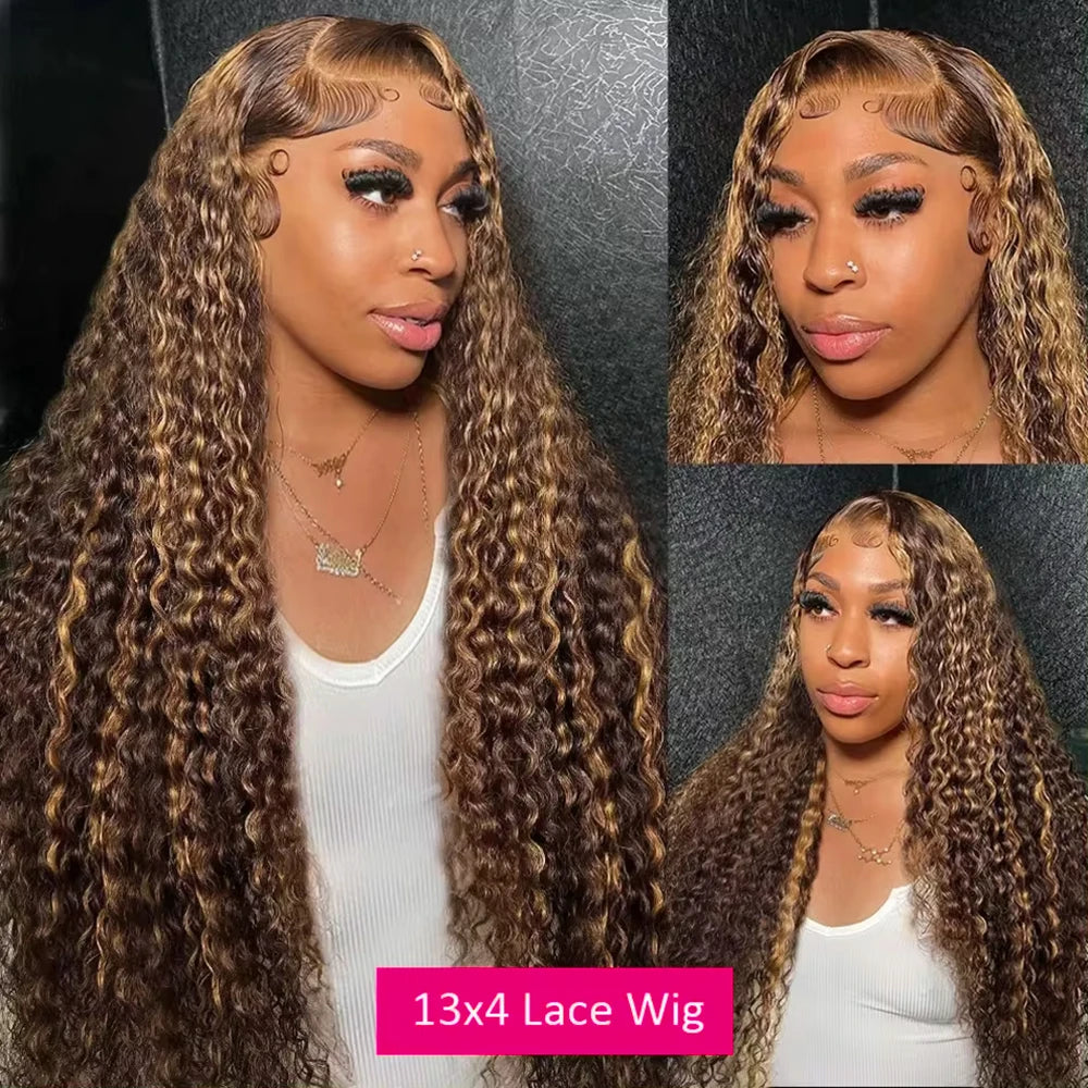 StarGlow Remy Brazilian Deep Wave Glueless Lace Front Wig