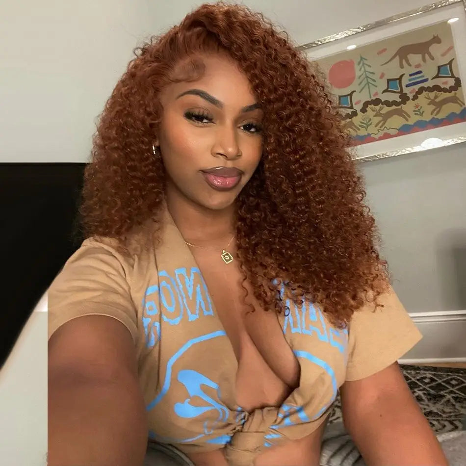 Hot Star Glueless Kinky Curly Lace Closure Wig Remy Hair