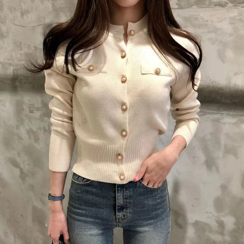 Aossviaocn Autumn Cardigan Women Knit Coat Long Sleeve