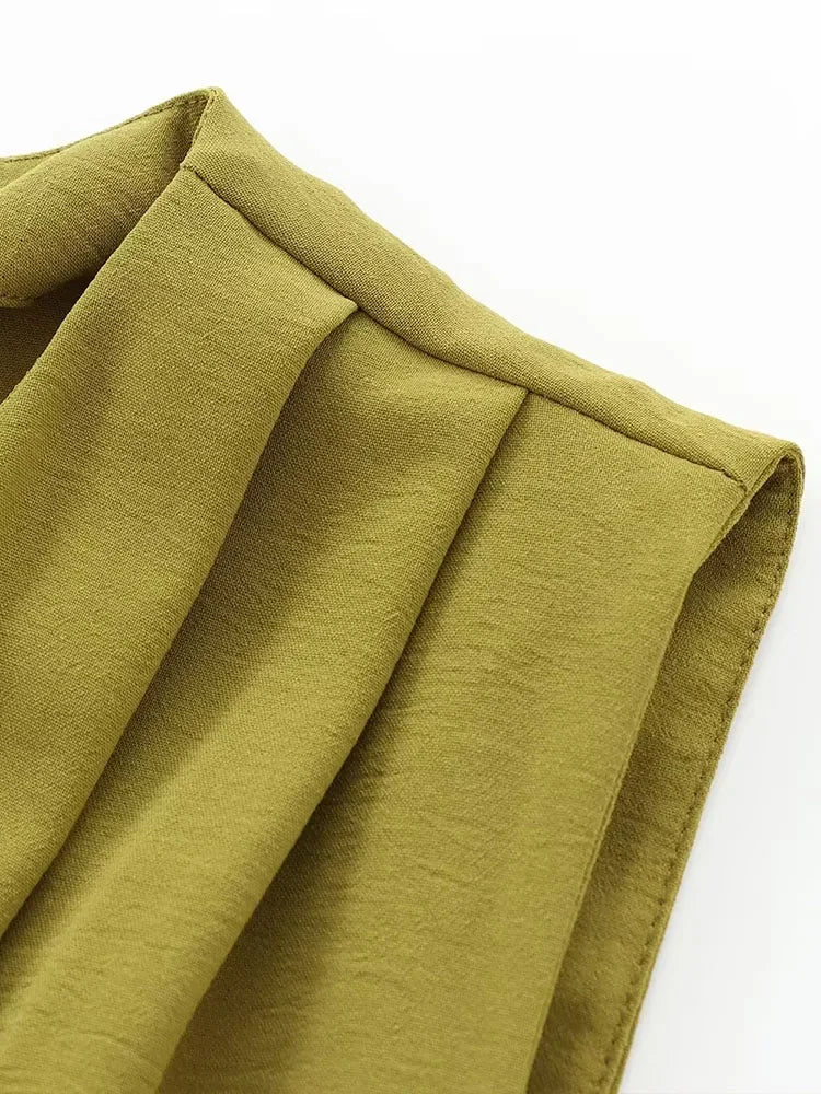 PEAOFBLRDCN Autumn Winter Sleeveless Long Dress Buckle