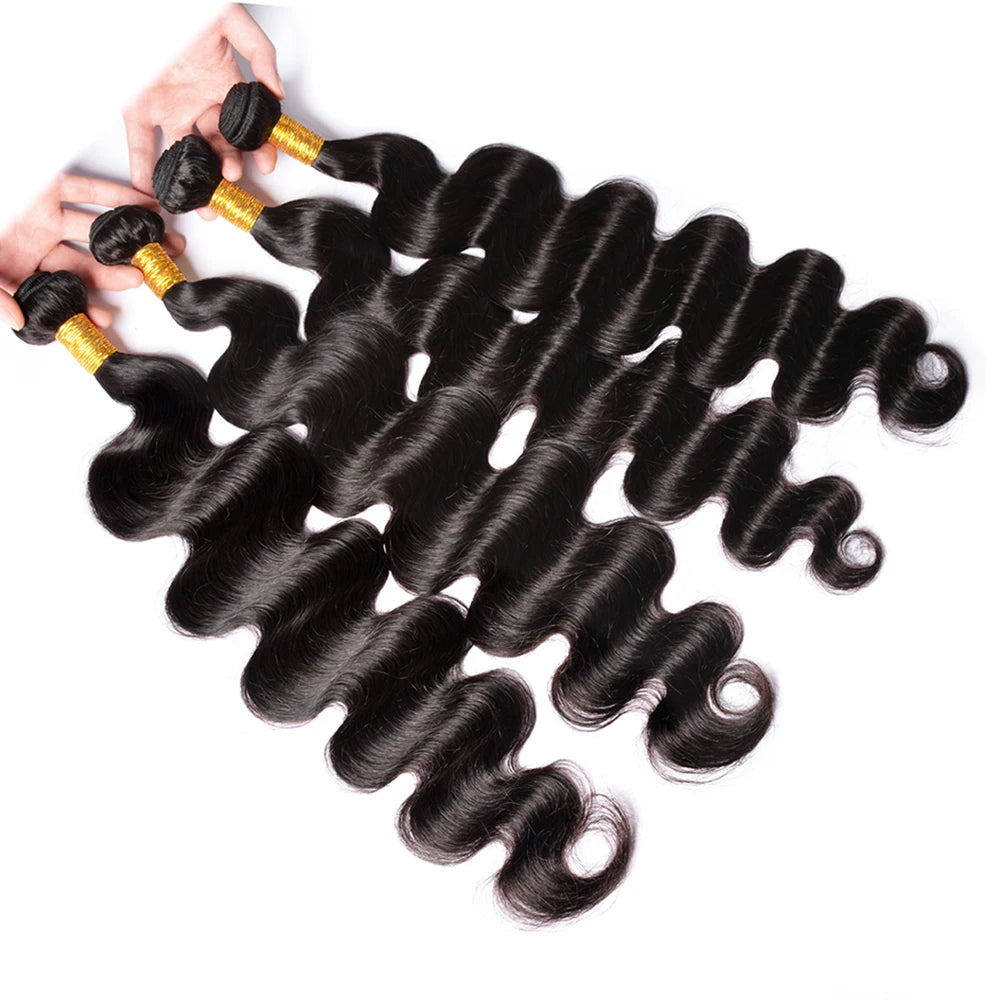 NewmiCan 12A 100 Percent Human Hair Body Wave Bundles