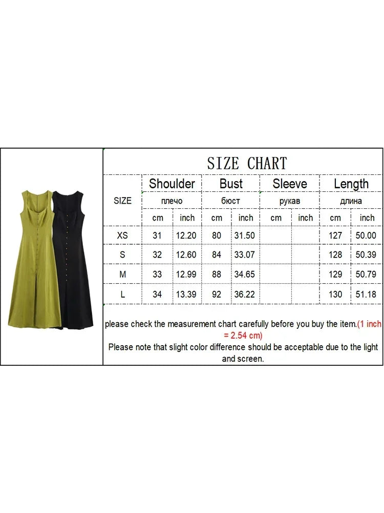 Womens A Line Long Dress With Square Neck Sleeveless Maxi