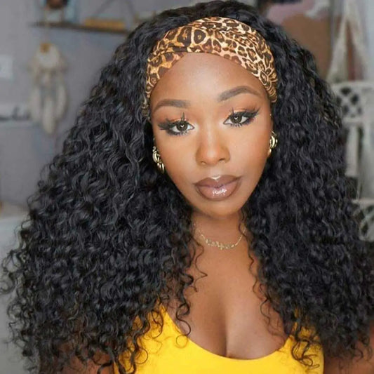 CYPHACap Brazilian Remy Human Hair Deep Wave Headband Wig