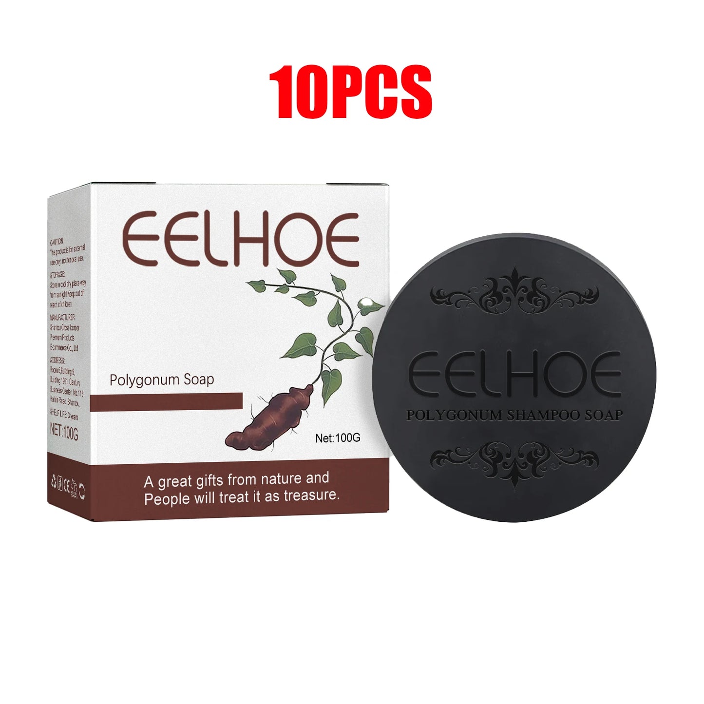 Eelhoe Polygonum Multiflorum Shampoo Bar For Darkening Natural Hair