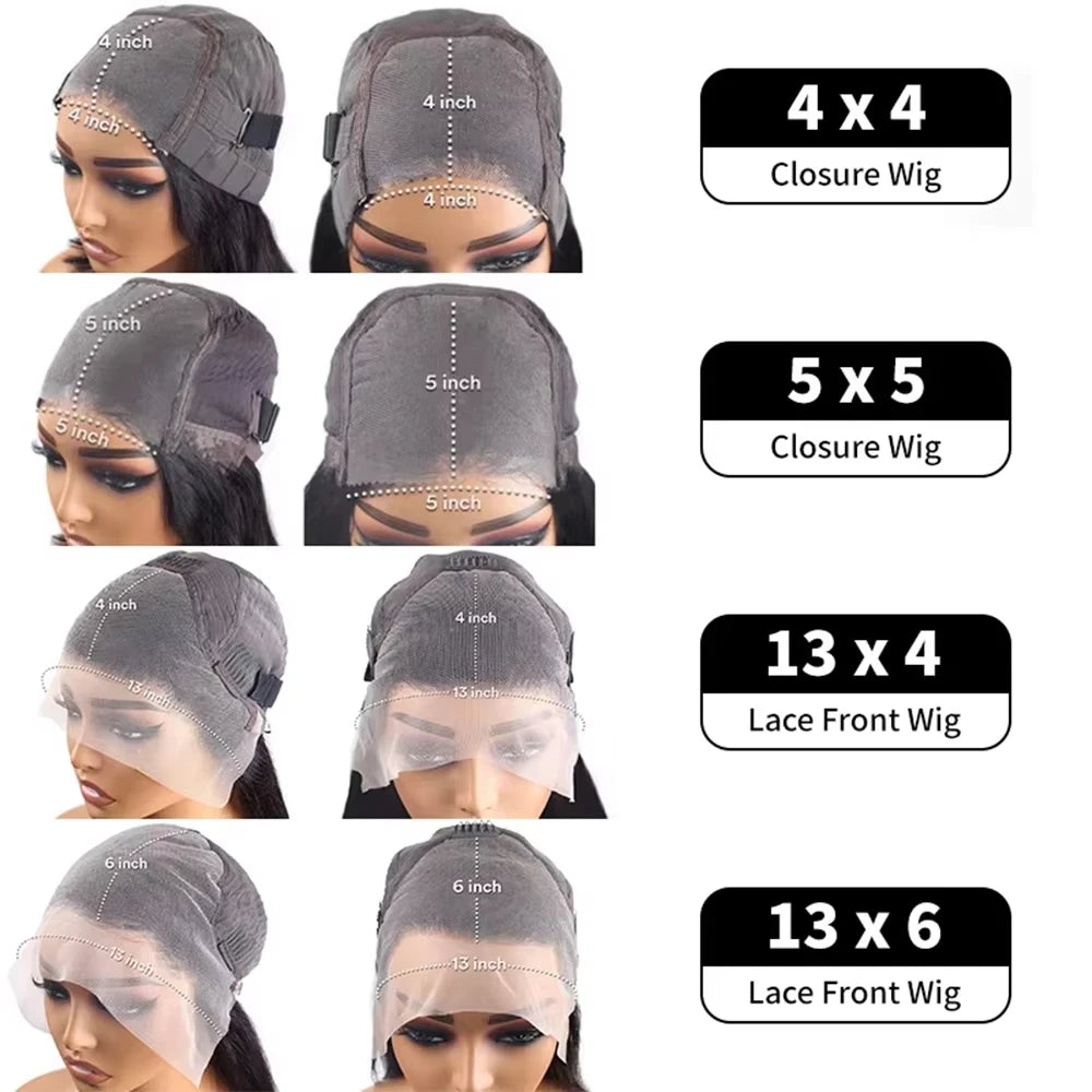 SIXQUEEN Deep Wave Lace Front Wig Glueless Brazilian Human Hair