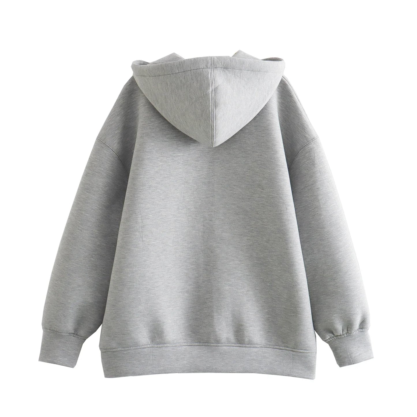 ZERAINSCN Oversize Hooded Zip Hoodie Space Cotton Coat