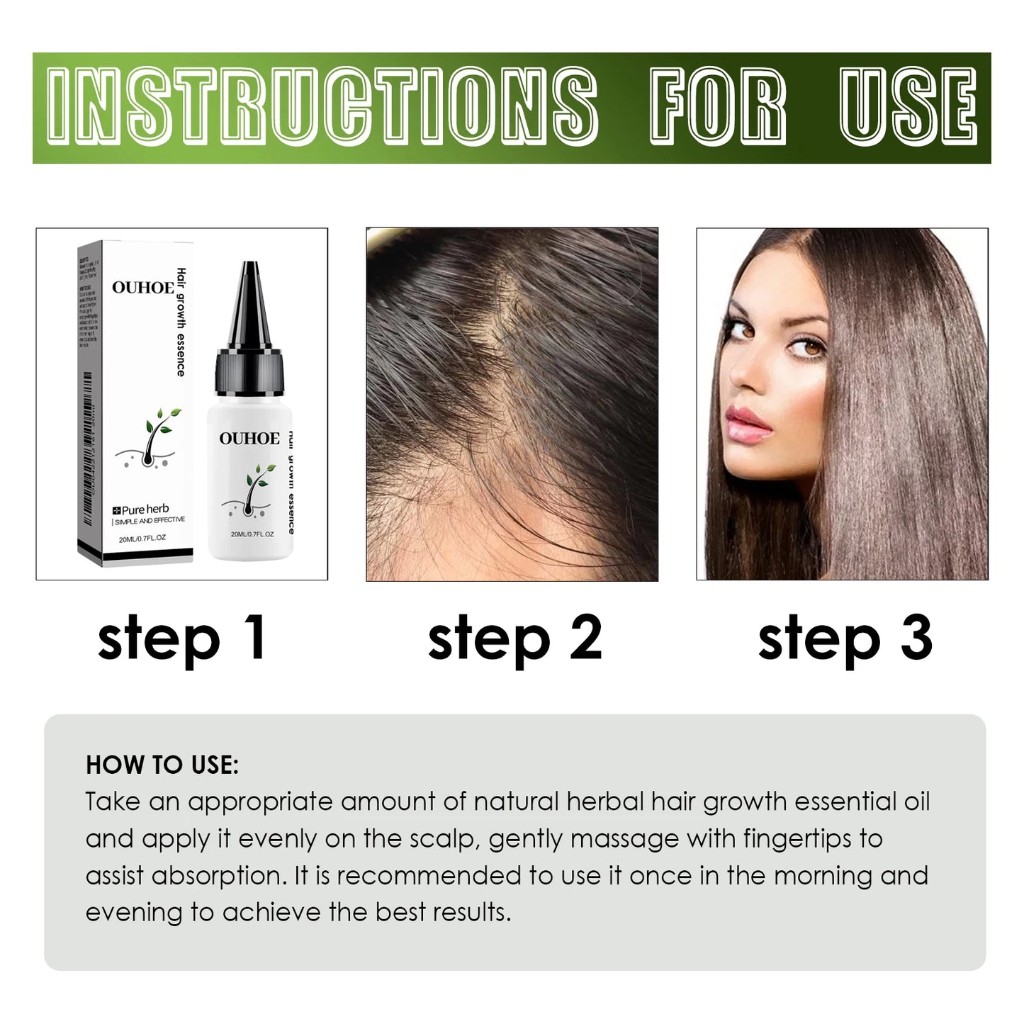 Ouhoe Herbal Dense Hair Growth Essence For Scalp Care