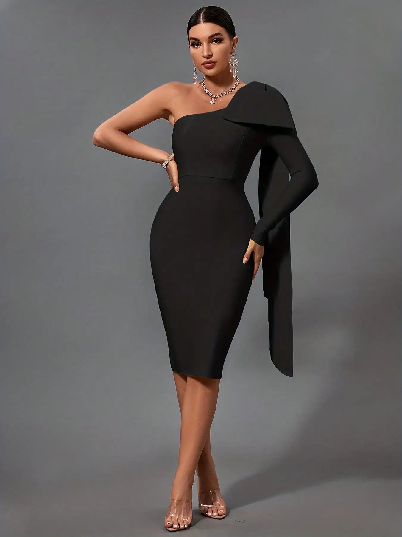 Ocstrade Bandage Dress Bodycon One Shoulder Evening Party