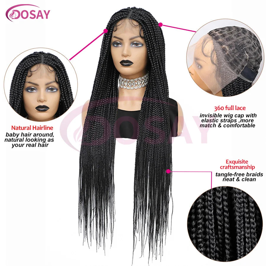 DosayCap Full Lace Knotless Cornrow Wig With Baby Hair