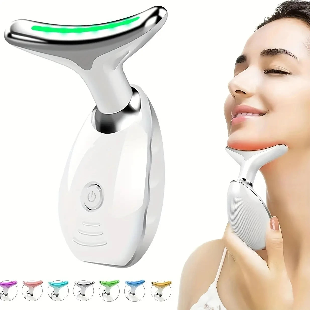 Vibrating Neck and Face Massager USB Powered 7LED Device