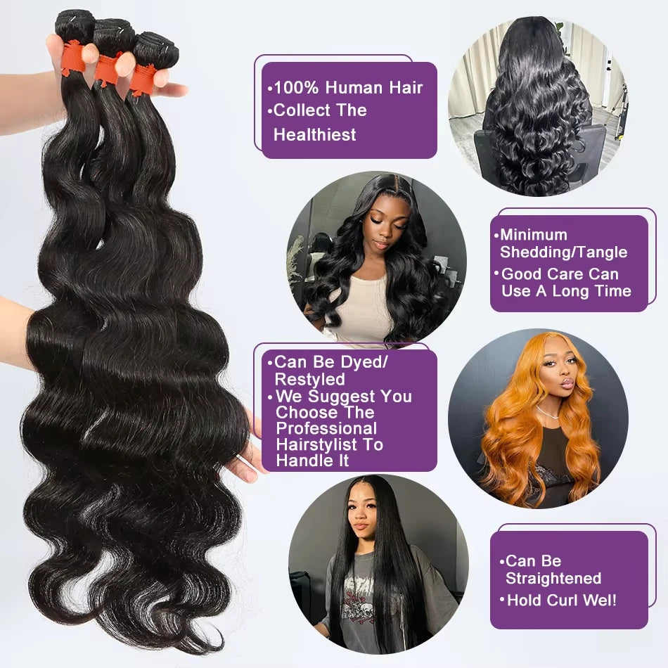 Le Mythe Body Wave Brazilian Virgin Hair Bundles Wig