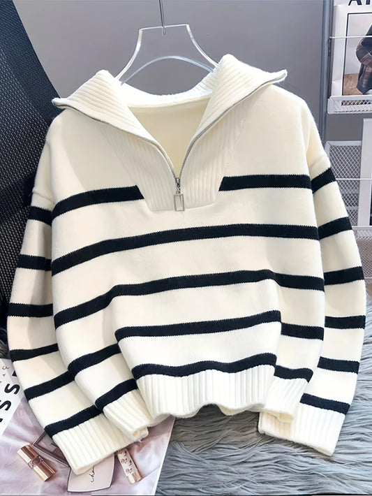 CakuloCN Autumn Winter Women Sweater Striped Pullover