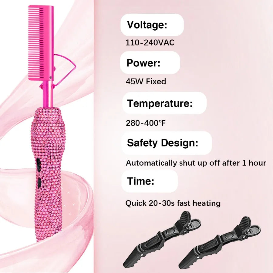 Commodity Electric Comb Hair Straightener 2in1 Curling Tool