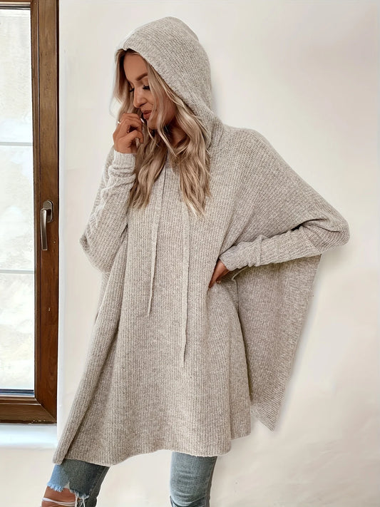 CakuloCN Womens Hooded Knit Sweater Dress Casual Winter