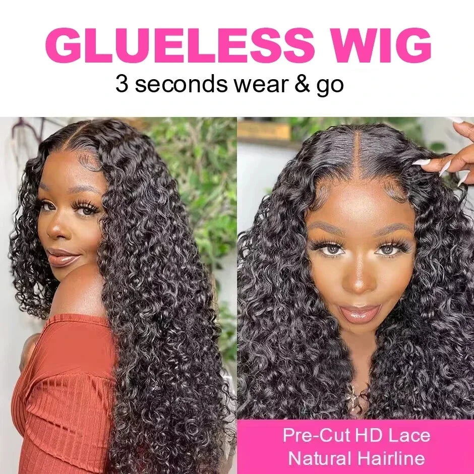 Wear And Go Water Wave Bob Lace Wig Curly Glueless Remy