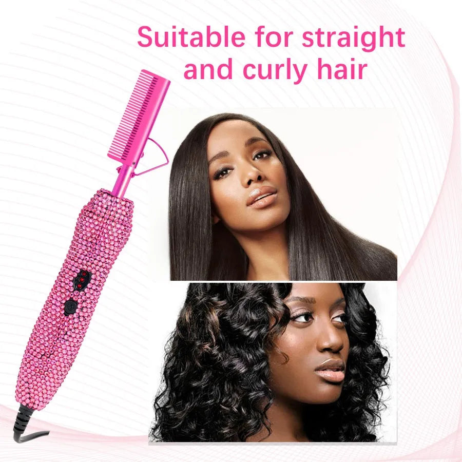 Commodity Electric Comb Hair Straightener 2in1 Curling Tool
