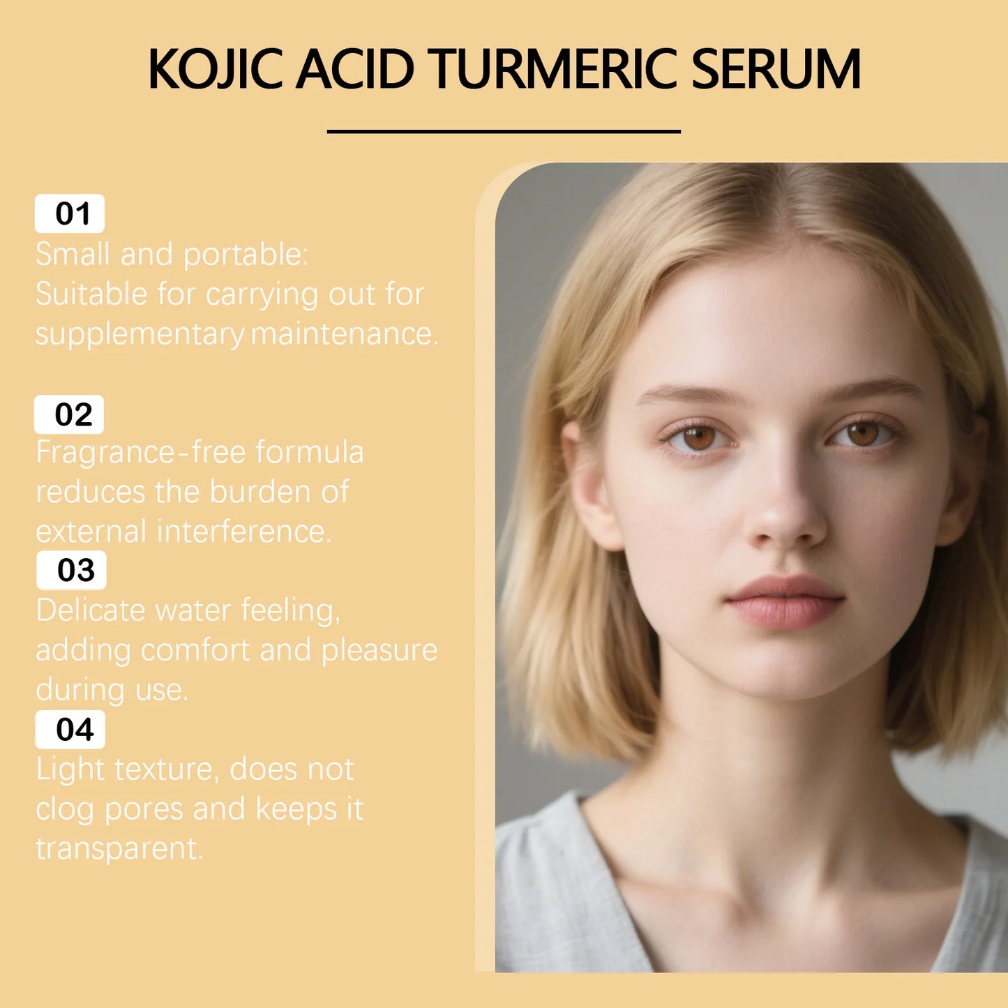 OUHOEC Kojic Acid Turmeric Serum Exfoliating Brightening Facial Care
