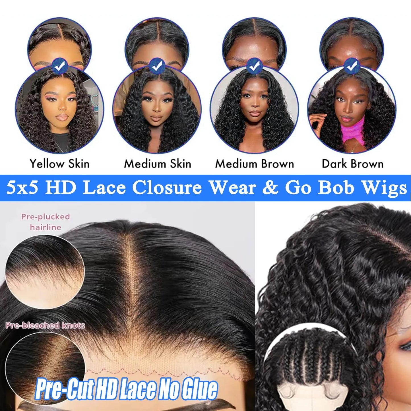 Smilegirl Remy Brazilian Lace Front Wig HD Frontal Glueless