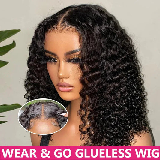 Wear And Go Water Wave Bob Lace Wig Curly Glueless Remy