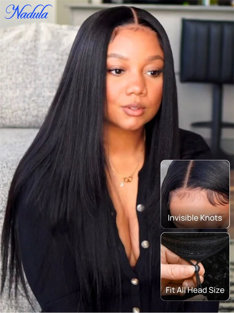 Nadula Yaki Straight Glueless Wig Human Hair Ready To Wear
