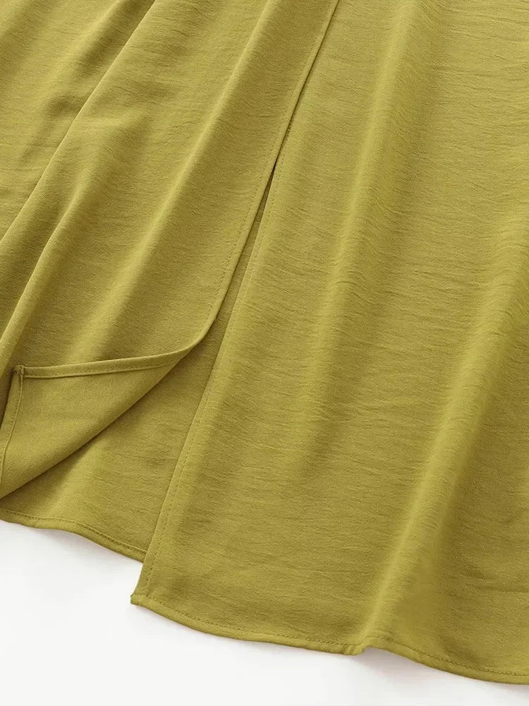 PEAOFBLRDCN Autumn Winter Sleeveless Long Dress Buckle