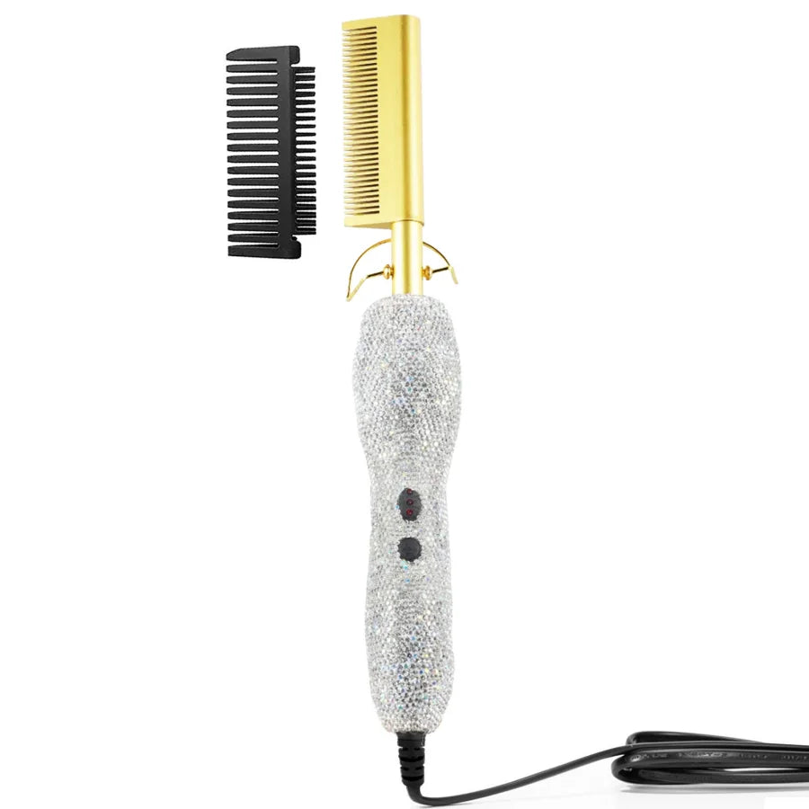 Commodity Electric Comb Hair Straightener 2in1 Curling Tool