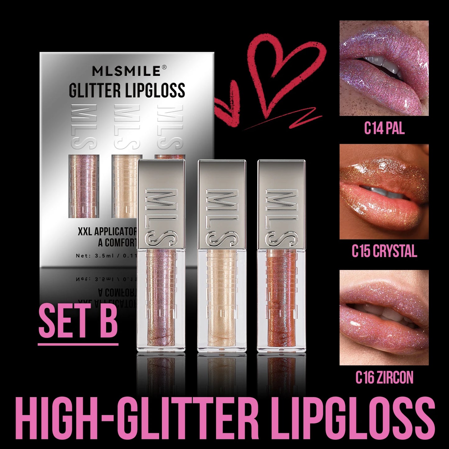 Hign-concerned 6 Color Pearl Sparkling Lip Gloss Set Waterproof Long-Lasting