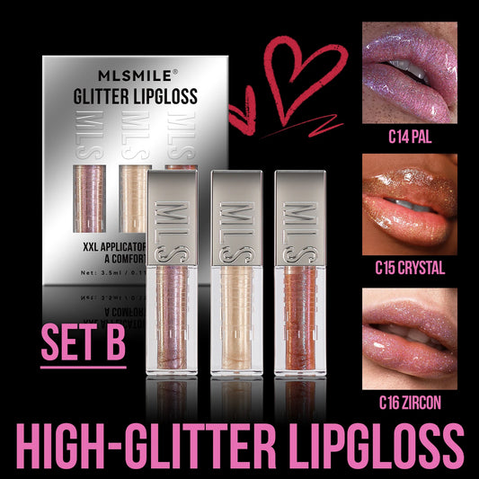 Hign-concerned 6 Color Pearl Sparkling Lip Gloss Set Waterproof Long-Lasting