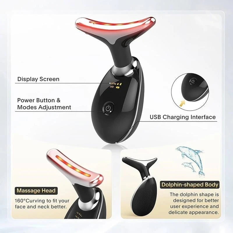 Vibrating Neck and Face Massager USB Powered 7LED Device