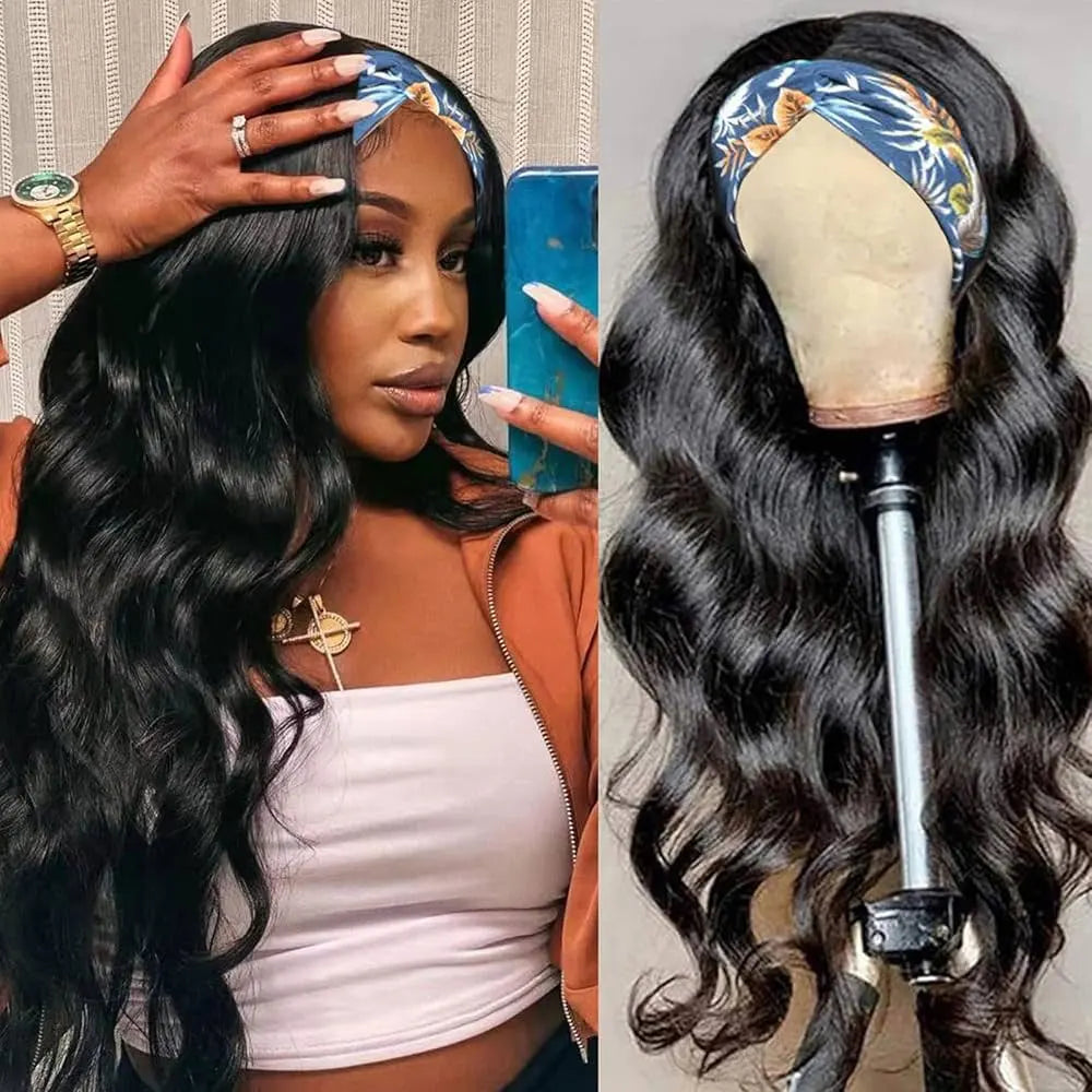 CYPHACap Brazilian Remy Human Hair Deep Wave Headband Wig