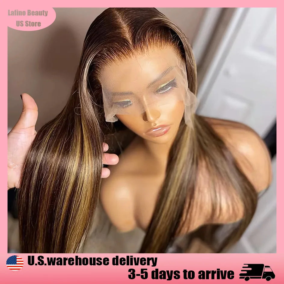 Lafino Remy Human Hair Straight Lace Front Wig HD Lace