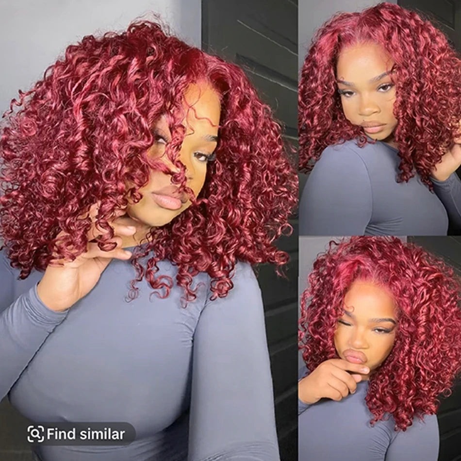 Hot Star Glueless Kinky Curly Lace Closure Wig Remy Hair