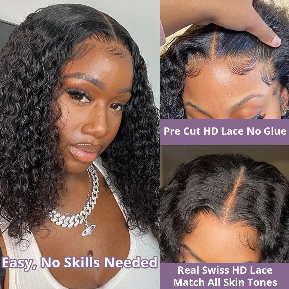 Brazilian Remy Deep Wave Lace Front Wig Glueless Ready