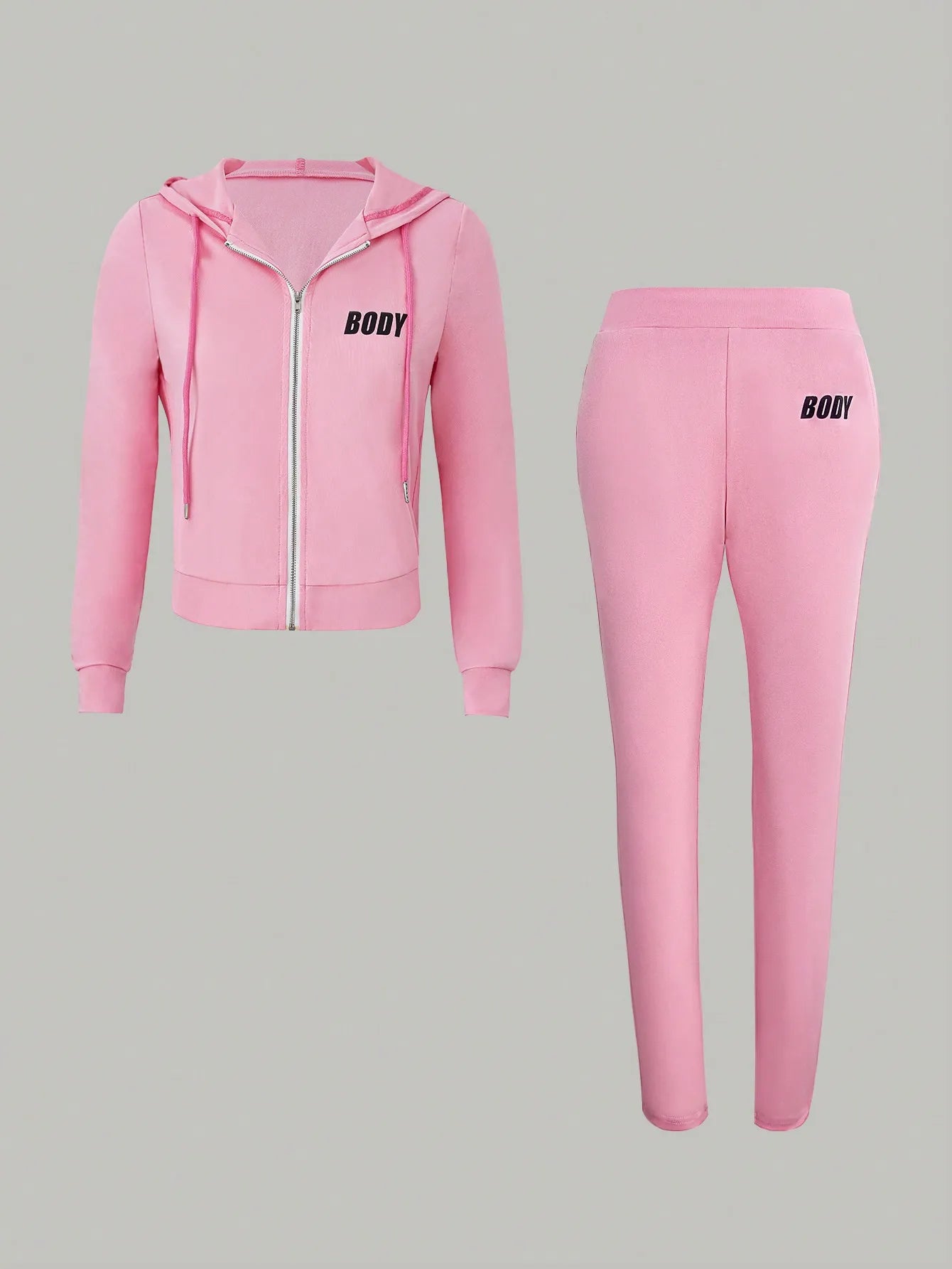 Women Zipper Sportswear Two-Piece Set Hoodie And Sweatpants