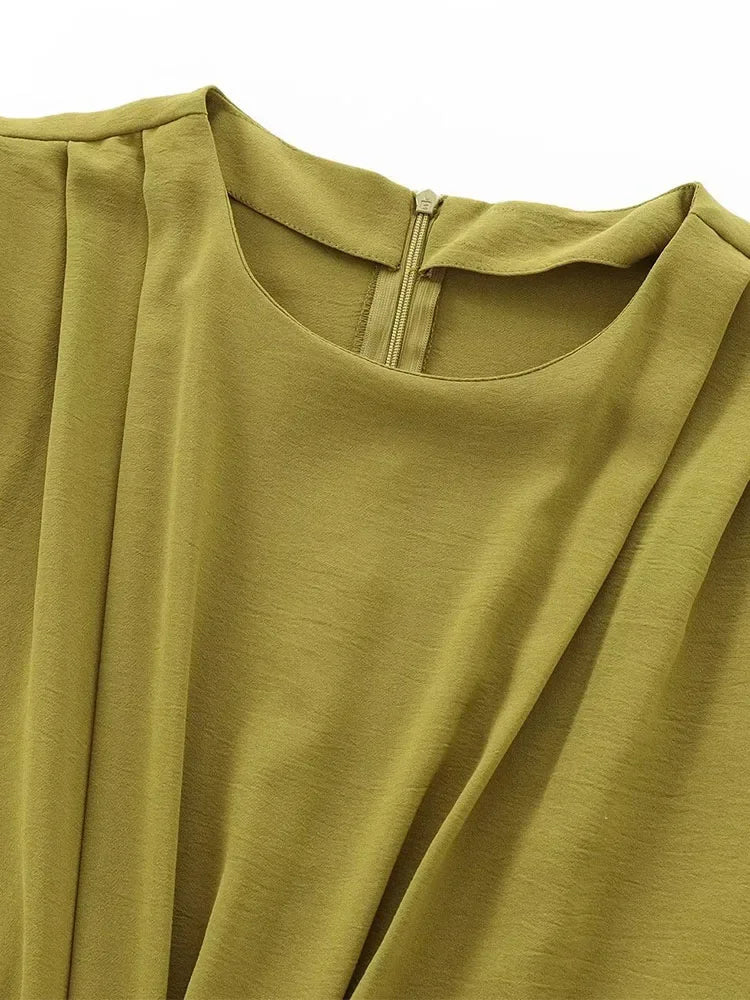 PEAOFBLRDCN Autumn Winter Sleeveless Long Dress Buckle