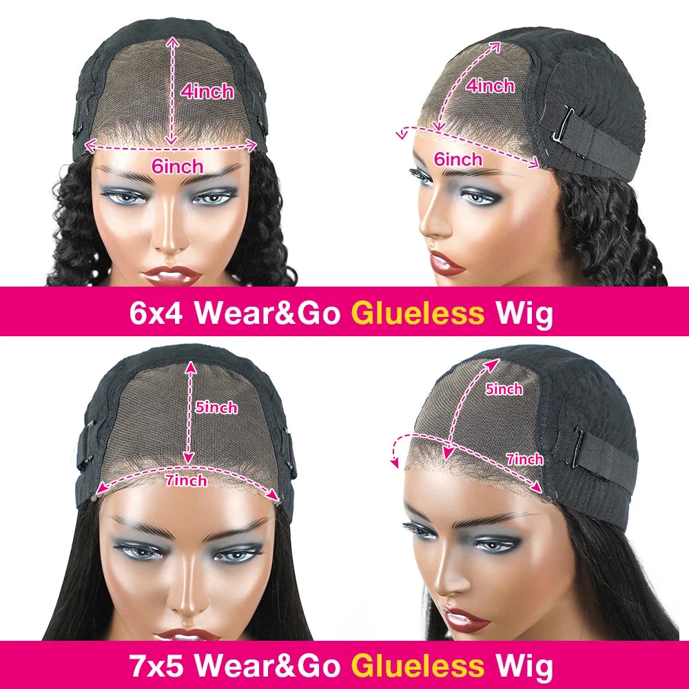 Wear And Go Water Wave Bob Lace Wig Curly Glueless Remy