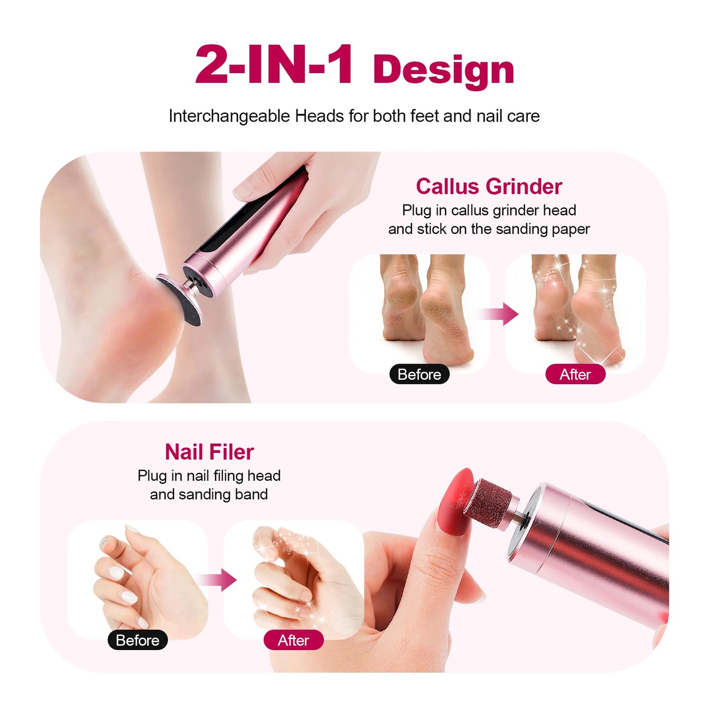 Obecilc Electric Foot File Cuticle Callus Remover Tool