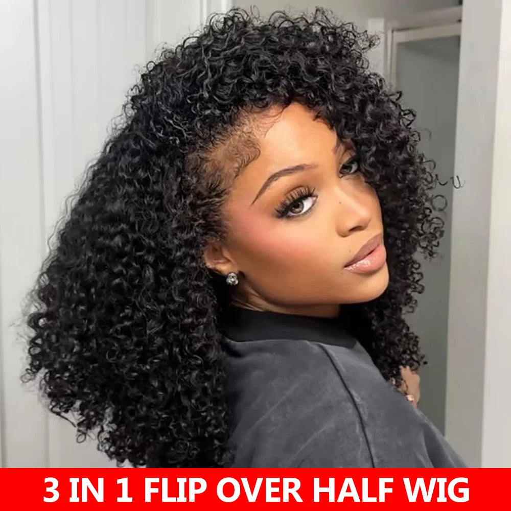 Shine Spark Brazilian Remy Kinky Curl Lace Closure Wig