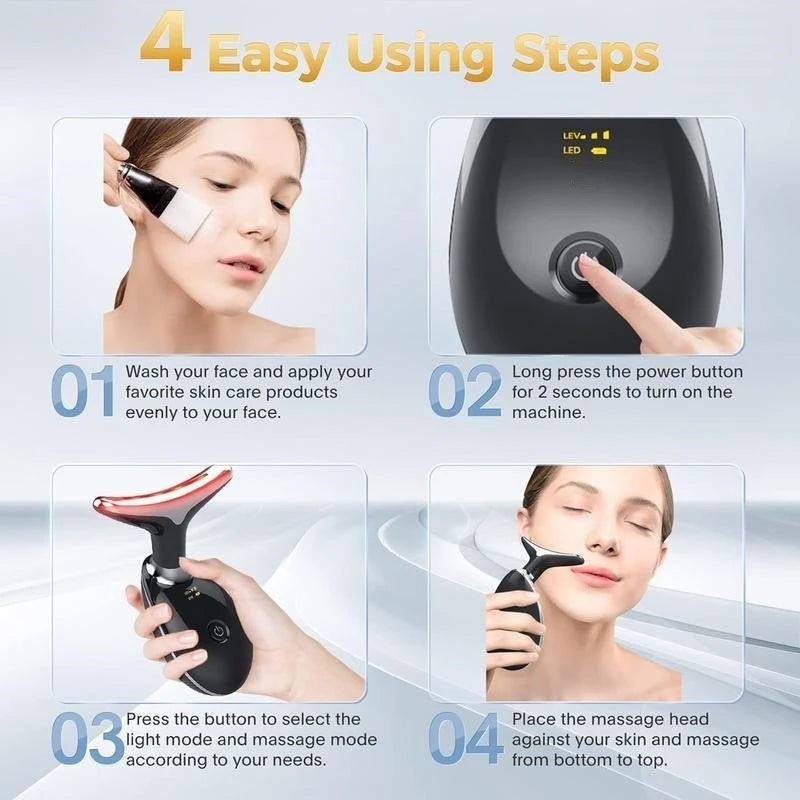 Vibrating Neck and Face Massager USB Powered 7LED Device