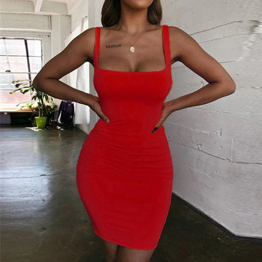 HIZILENT Summer Bodycon Strapless Backless Mini Dress Women