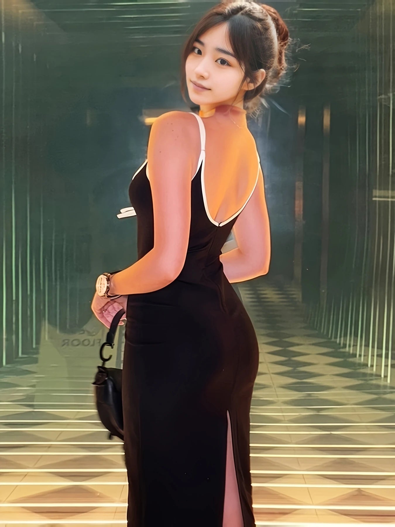 Womens Sleeveless Bodycon Evening Dress For Club Party