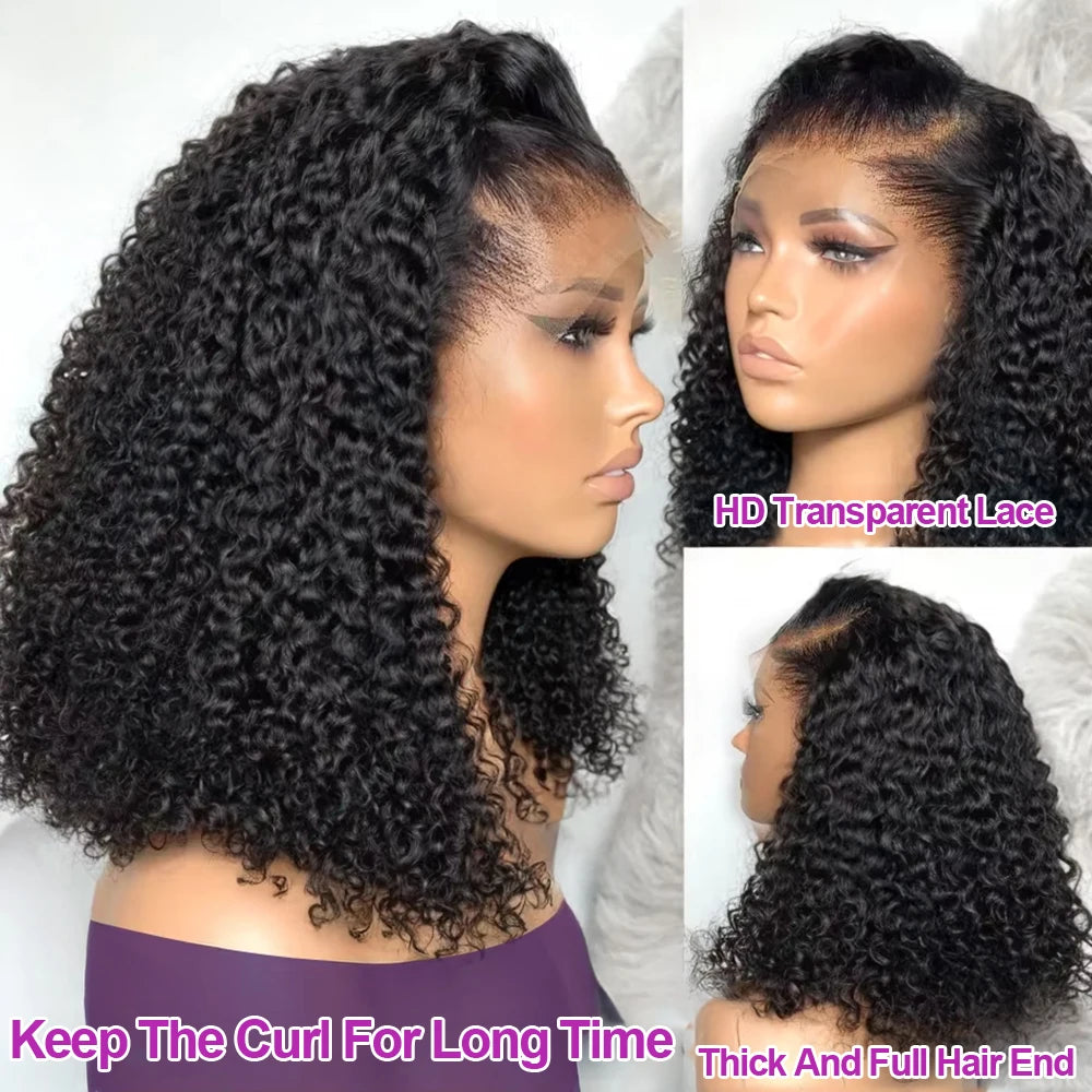 Line Hair Water Wave Short Bob Wig Glueless Lace Frontal