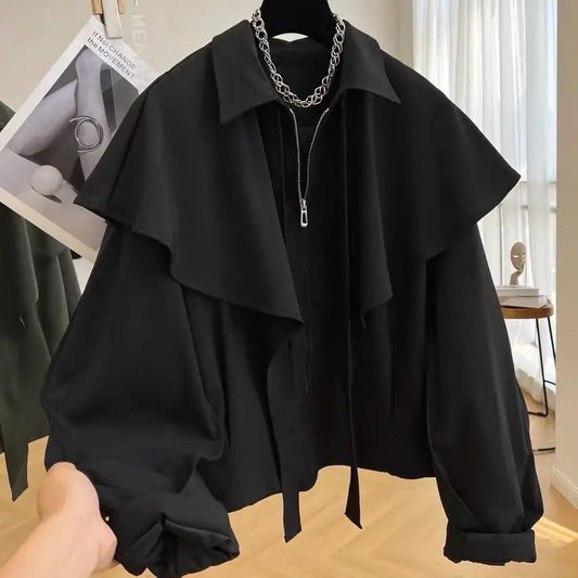 Korean Fashion Cloak Women Jacket Casual Capes Winter Coat Dongdaemun