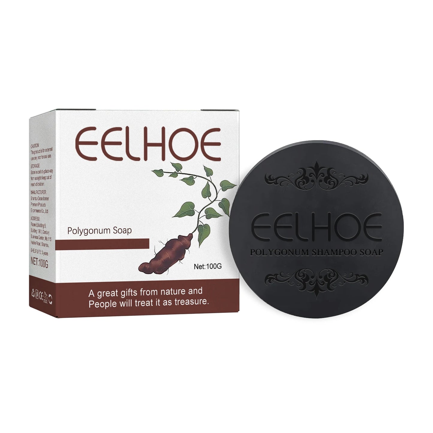 Eelhoe Polygonum Multiflorum Shampoo Bar For Darkening Natural Hair