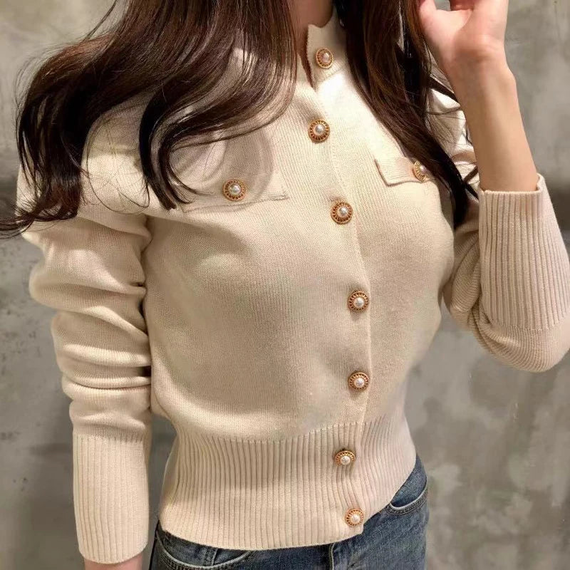 Aossviaocn Autumn Cardigan Women Knit Coat Long Sleeve