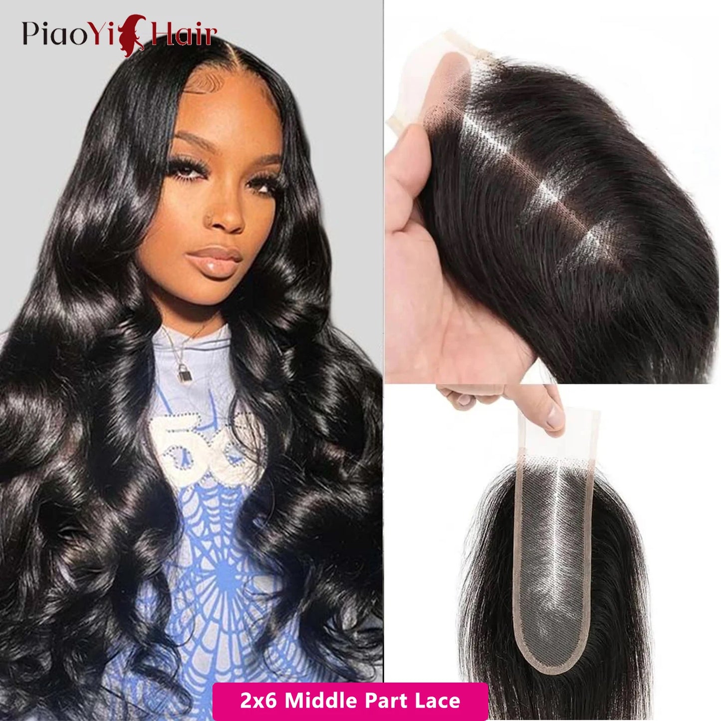 Piaoyi Body Wave 100% Human Hair Bundles With Closure Remy