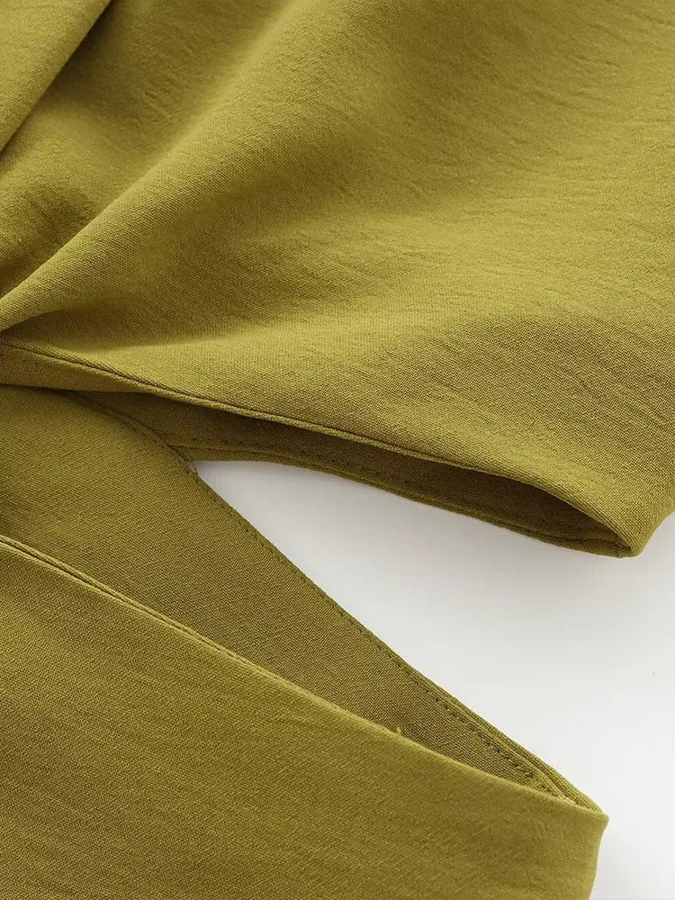 PEAOFBLRDCN Autumn Winter Sleeveless Long Dress Buckle